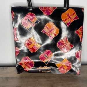 Vintage Laurel Burch‎ leather kitty cat purse tote